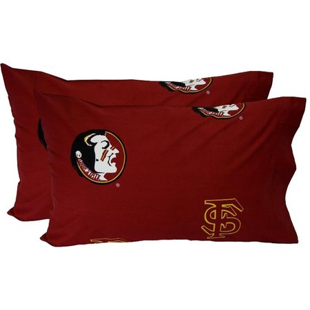 COLLEGE COVERS College Covers FSUPCSTPR FSU Printed Pillow Case- Set of 2- Solid FSUPCSTPR